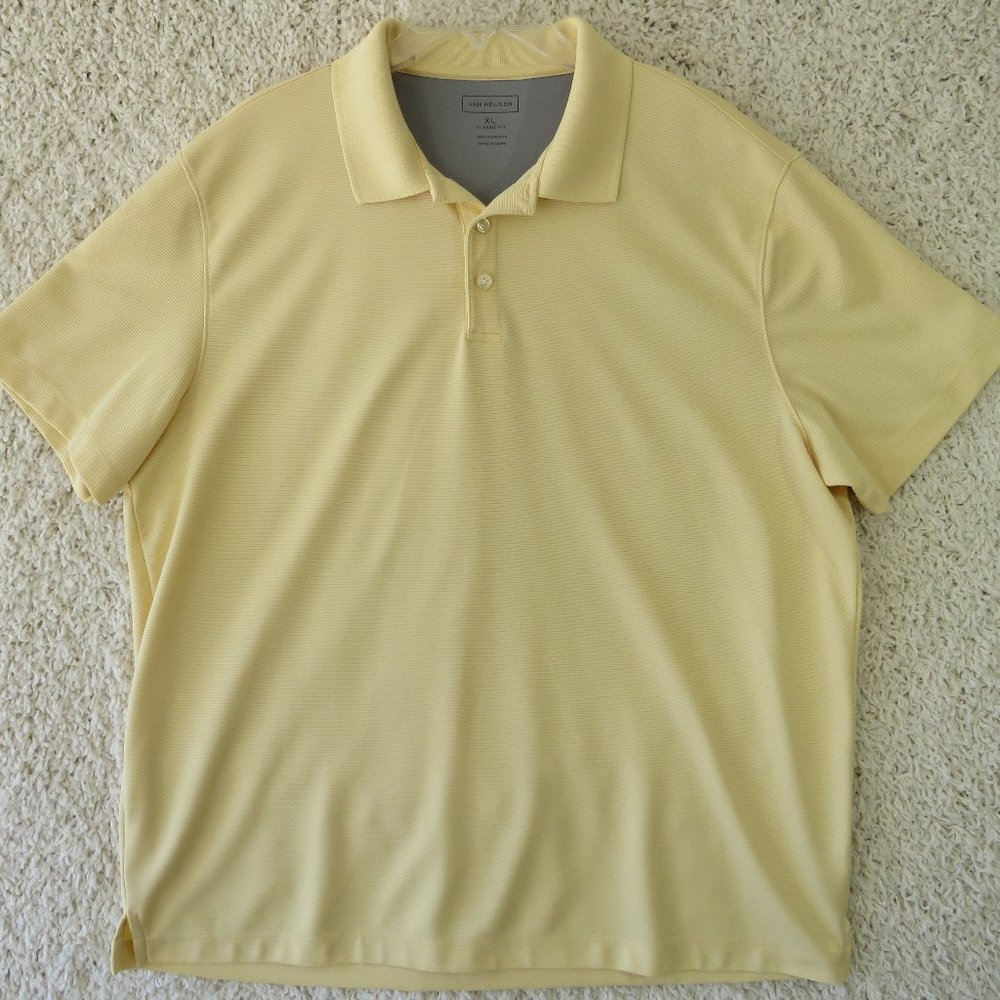 Van Heusen* Men's Classic Fit Short Sleeve Polo Golf Shirt~ Size XL‎ (Yellow)
